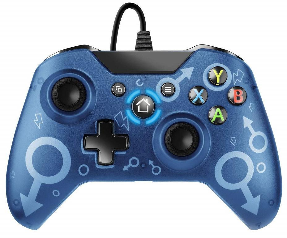 Геймпад проводной N-1 Wired Controller Blue Голубой Xbox One/Series X/S/PC #1