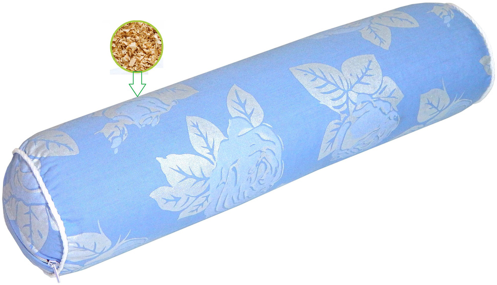 Декоративная подушка "Смарт текстиль" для отдыха с наполнителем:стружка сибирского кедра. Подушка валик #1