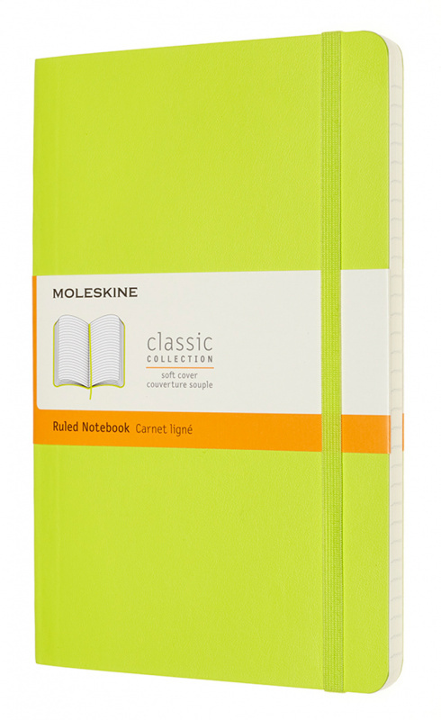 Блокнот в линейку Moleskine CLASSIC SOFT QP616C2 13х21см 192стр. мягкая обложка, лайм  #1