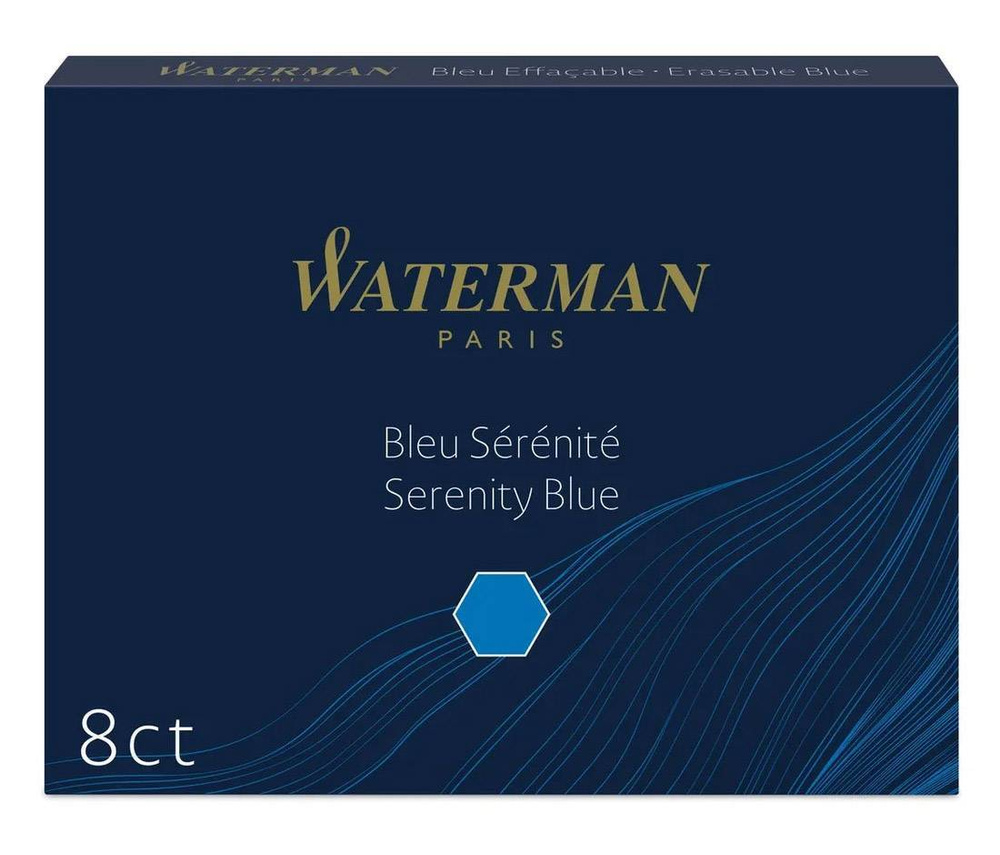 Картридж для перьевой ручки Waterman, цвет синий 8 шт,  S0110860 #1