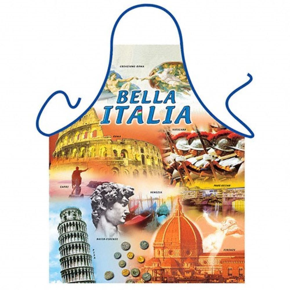 Фартук кухонный Bella Italia, рабочий, для повара, на завязках, с водооталкивающей пропиткой, с приколом #1