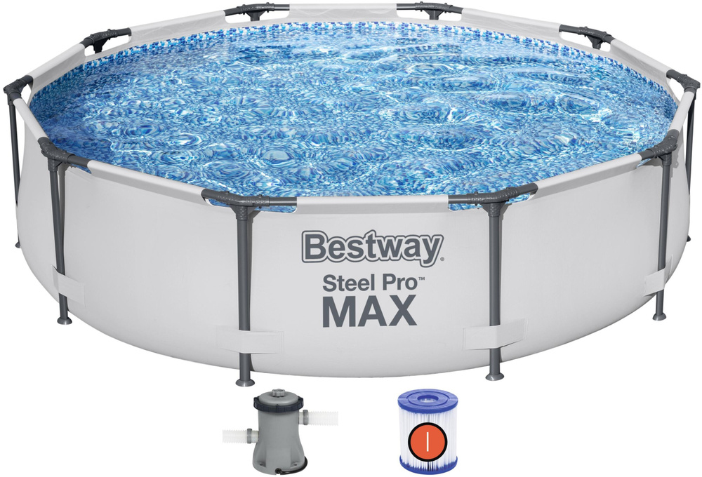 Бассейн Bestway каркасный Steel Pro Max 305х76см 4678л 56408, фильтр-насос 1249 л/ч, картридж (тип I) #1