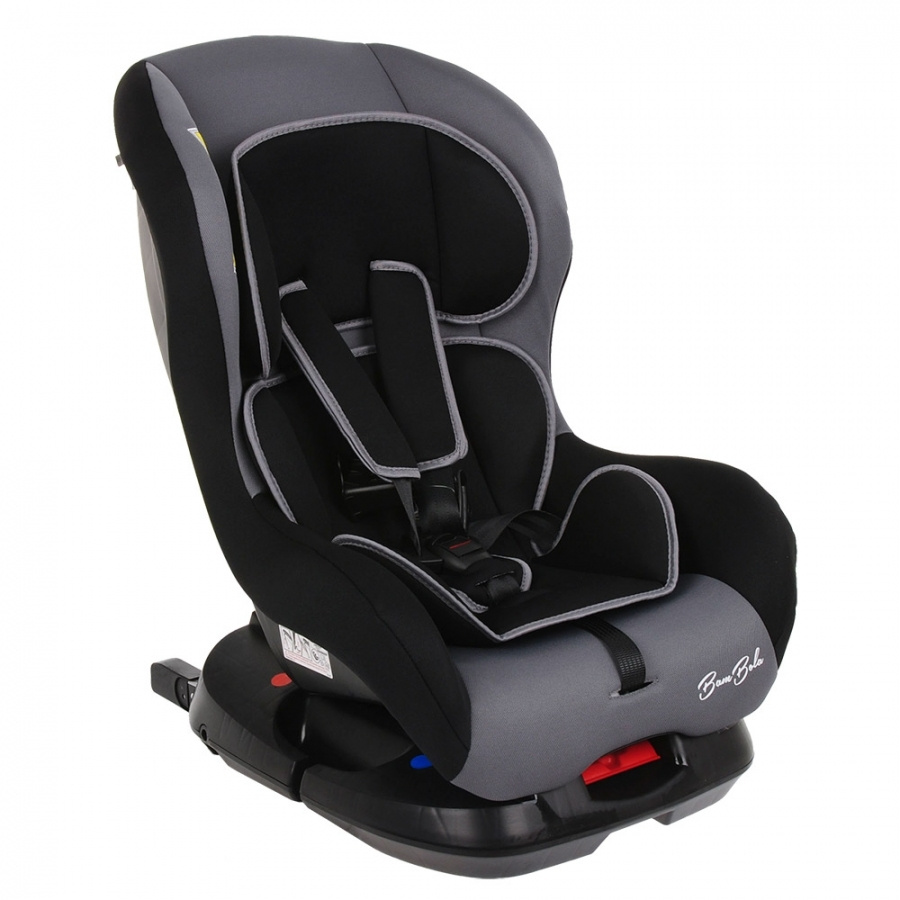 Детское автокресло группы 0-1 (0-18кг) Bambola Bambino Isofix серый/черный, регулировка наклона спинки, #1