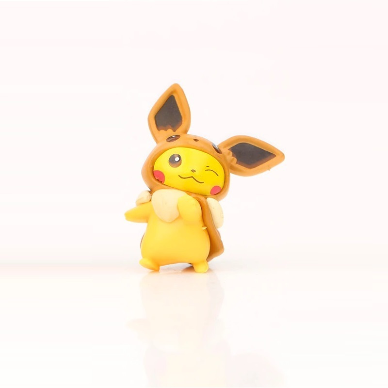 Экшн-Фигурка покемон Пикачу-Иви. Игрушка Pokemon Pikachu-Eevee антистресс. Статуэтка для покебола. Аниме-модель #1