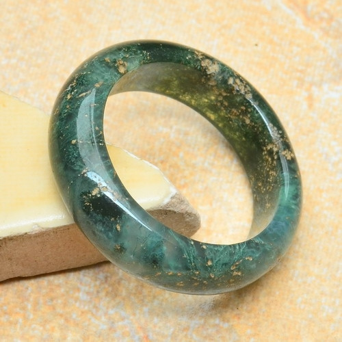 Камень натуральный Самоцвет Агат моховый (древесный ,водорослевый) кольцо 6 мм 20 размер талисман, оберег, #1