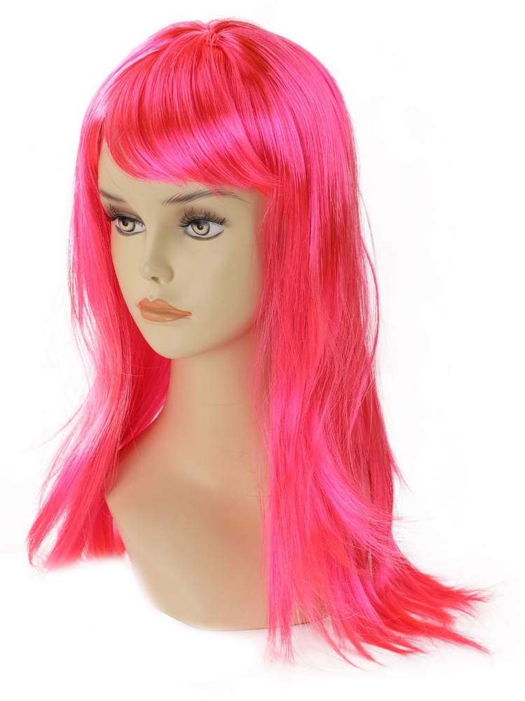 Карнавальный парик Newstyle - Розовый, длина 50 см. #1