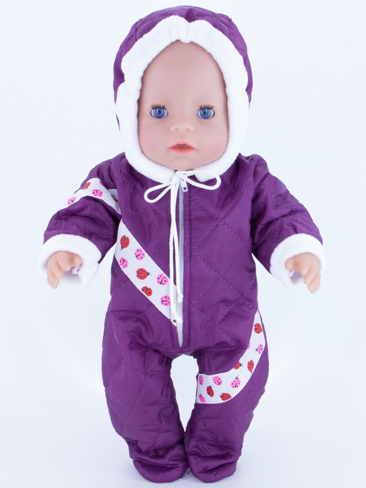 Одежда для кукол Модница Комбинезон прогулочный для пупса Беби Бон (Baby Born) 43 см фиолетовый  #1