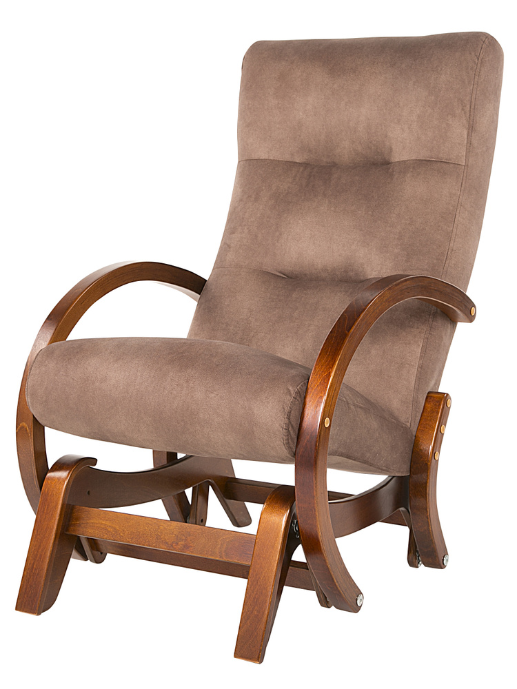 Кресло-качалка маятник Мебелик Мэтисон ткань орех, каркас вишня  #1