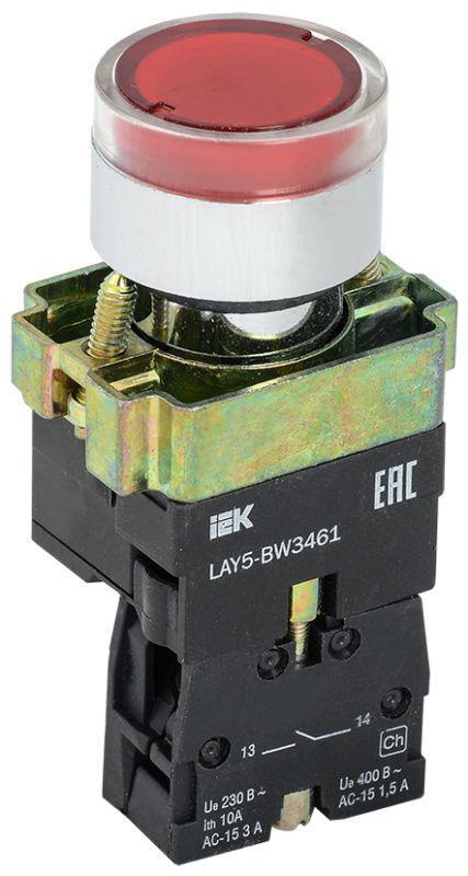 Кнопка LAY5-BW3461 с подсветкой красн. 1з IEK BBT50-BW-K04 #1