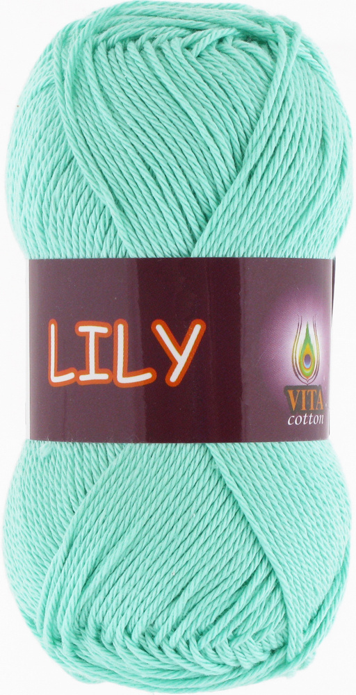 Пряжа для вязания VITA LILY (Лили), цвет: 1610 (бирюзовый); 1 моток, состав: 100% мерсеризованный хлопок, #1