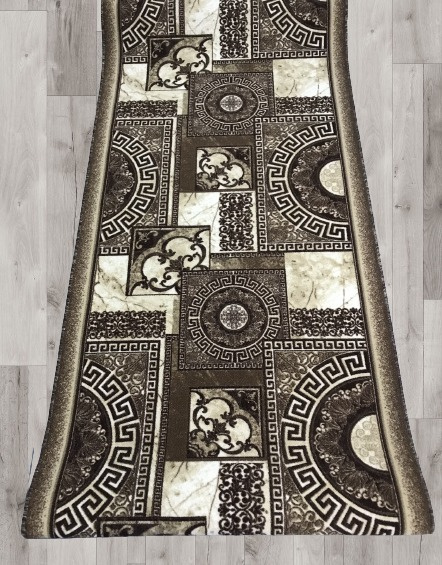 Ковровая дорожка на войлочной основе , Витебские ковры Carpet World "Плитка Коричневая" , полиамид , #1