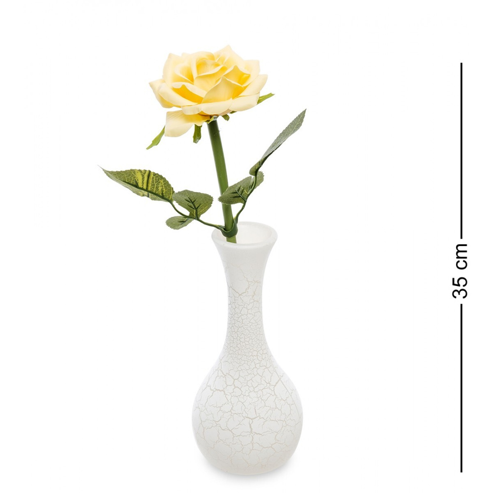 Статуэтка с подсветкой Желтая роза в вазочке #1