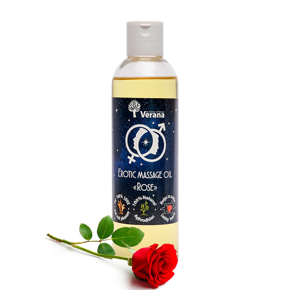 Verana Массажное масло для чувственного и эротического массажа Роза, натуральное, усиливает влечение, #1