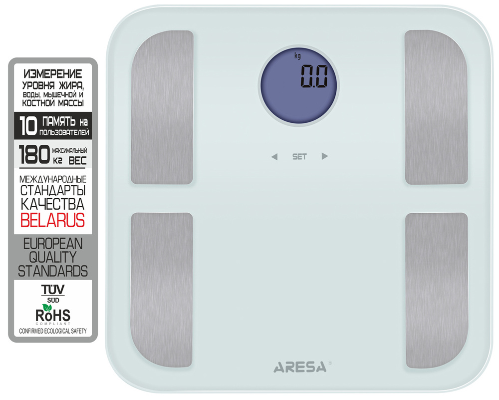 Весы напольные электронные Aresa AR-4415 до 180 кг. измер.:жира,воды,мышеч.и кост.массы  #1