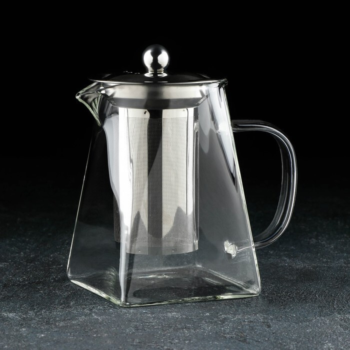 Чайник стеклянный заварочный Magistro "Дарси", 750 мл, с металлическим ситом  #1