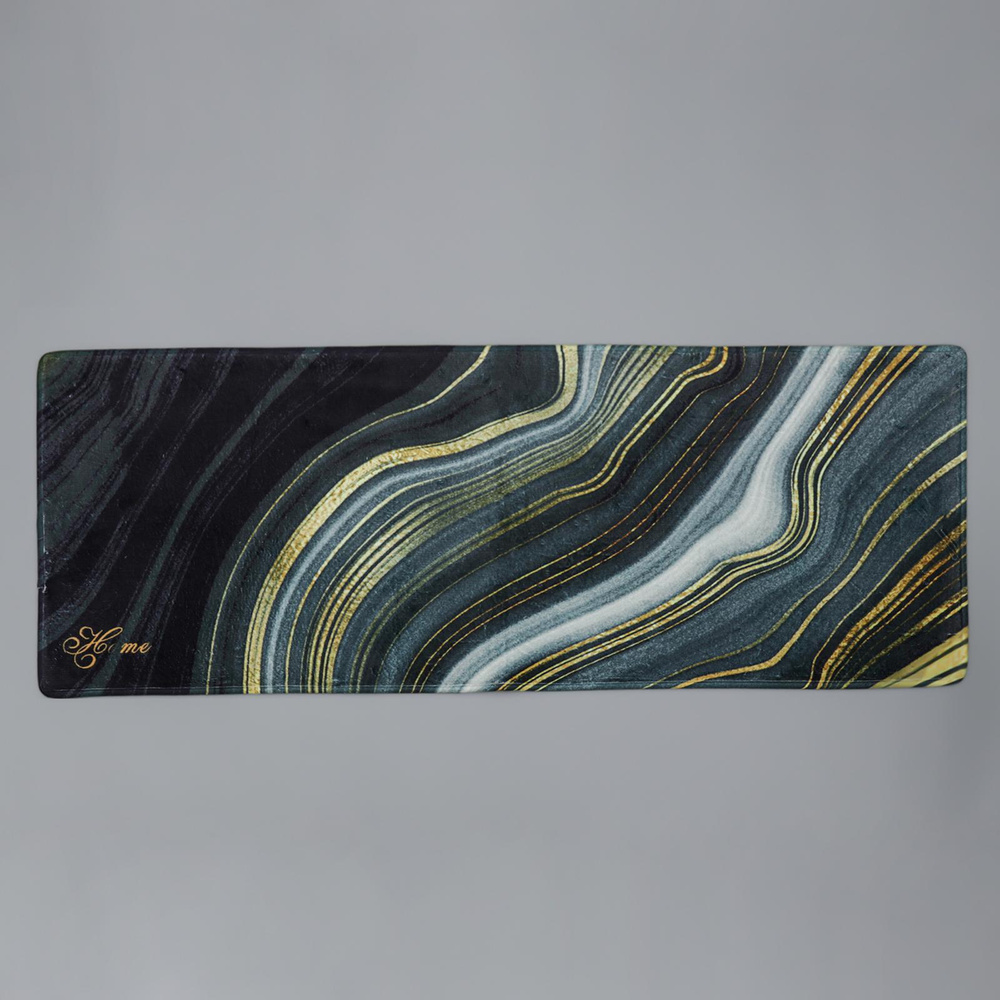 Коврик Доляна "Камень", 44х120 см, цвет малахитовый #1