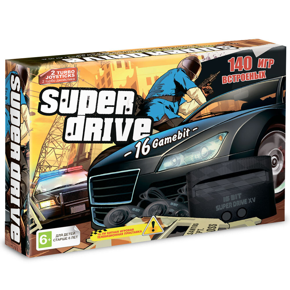 Игровая приставка 16 bit Super Drive GTA + 140 игр - купить с доставкой по  выгодным ценам в интернет-магазине OZON (244592902)