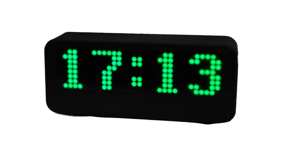 Часы светящиеся WI252 с коррекцией времени по WIFI (чёрные, зеленые)  #1