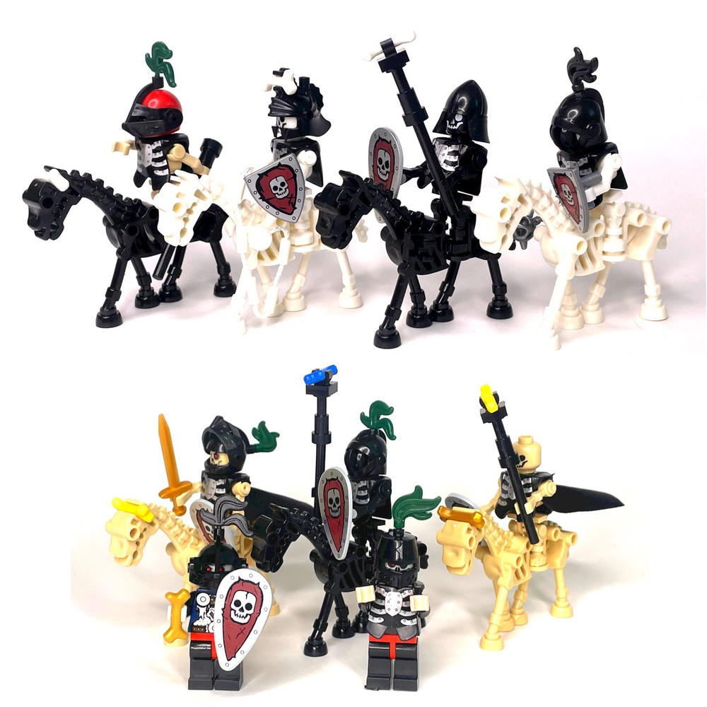 Лего для мальчиков / фигурки скелеты на лошадях / человечки лего из 9 штук и 7 лошадей / лего / лего #1