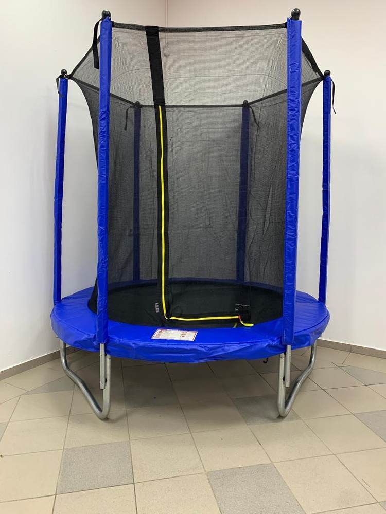 Батут каркасный Big Trampoline с защитной внутренней сеткой, диаметр 180 (6 ft) нагрузка до 100 кг, синий #1