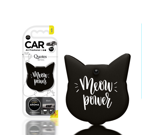 Ароматизатор для автомобиля "Aroma Car" polymers Quotes Cat Black , Польша  #1