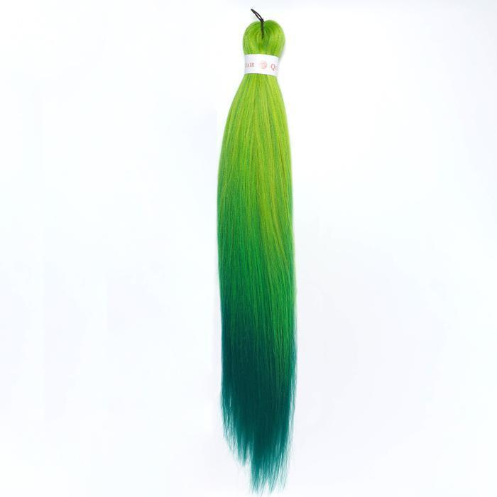 SIM-BRAIDS Канекалон трёхцветный, гофрированный, 65 см, 90 гр, цвет бирюзовый/зелёный/светло-зелёный(#FR-31) #1