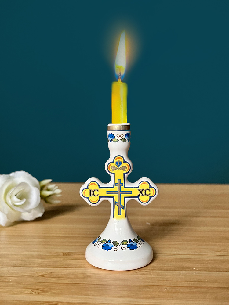 православный подсвечник для церковной свечи, подсвечник керамический под тонкую свечу  #1