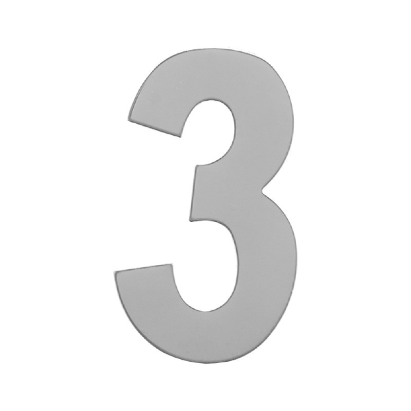 Номер дверной MARLOK Цифра "3", металл, хром (27297) #1