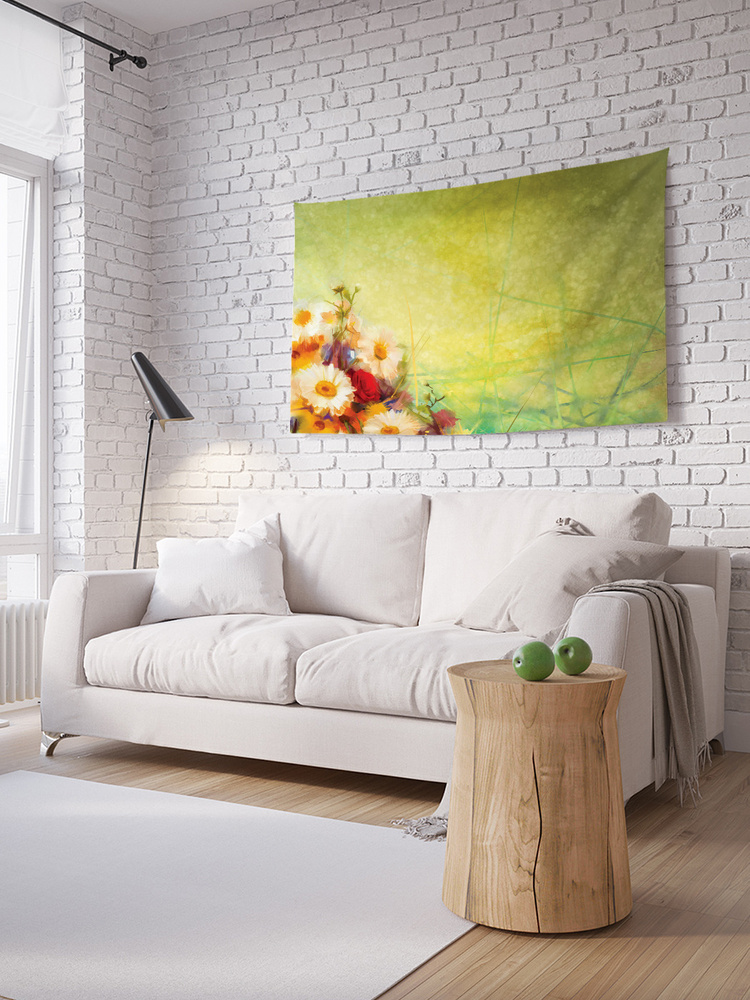 Горизонтальное фотопанно на стену JoyArty "Цветы в иллюзии", из ткани, 100х150 см  #1