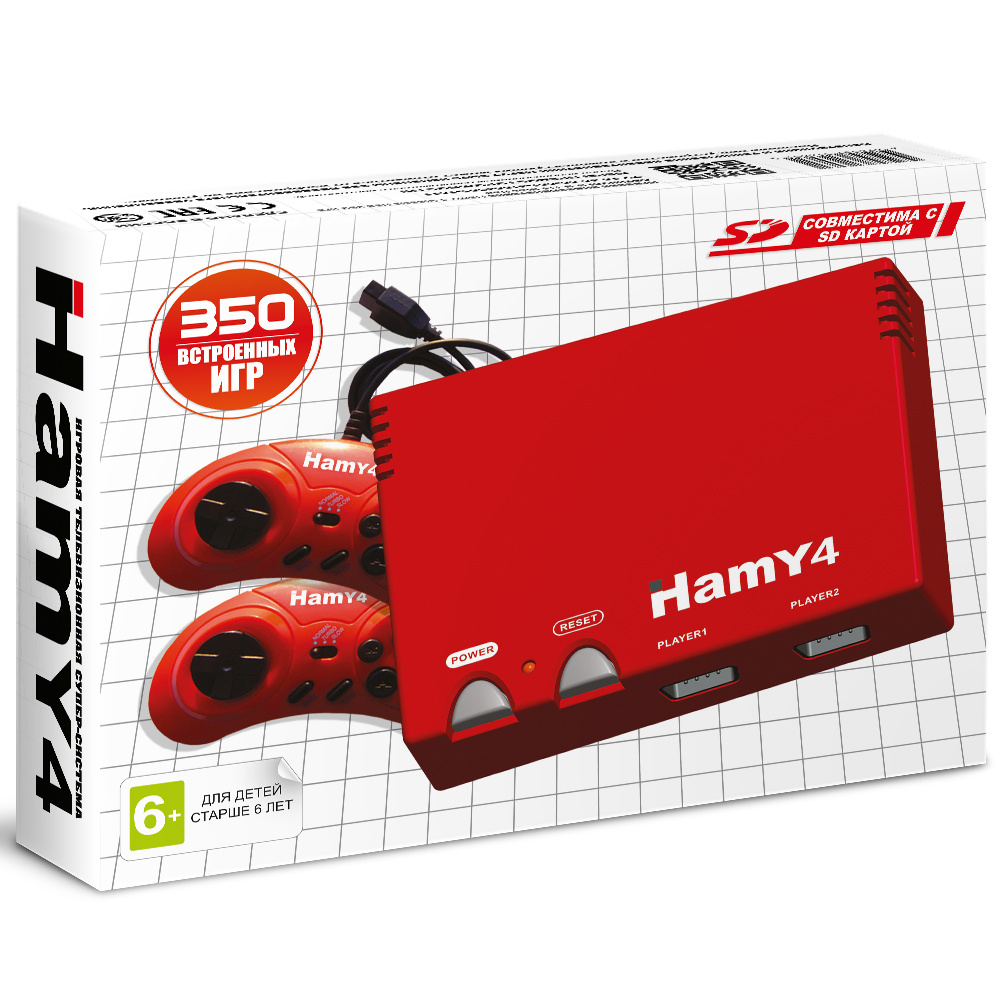 Игровая приставка HAMY 4 (16+8 bit) Classic Red + 350 игр #1