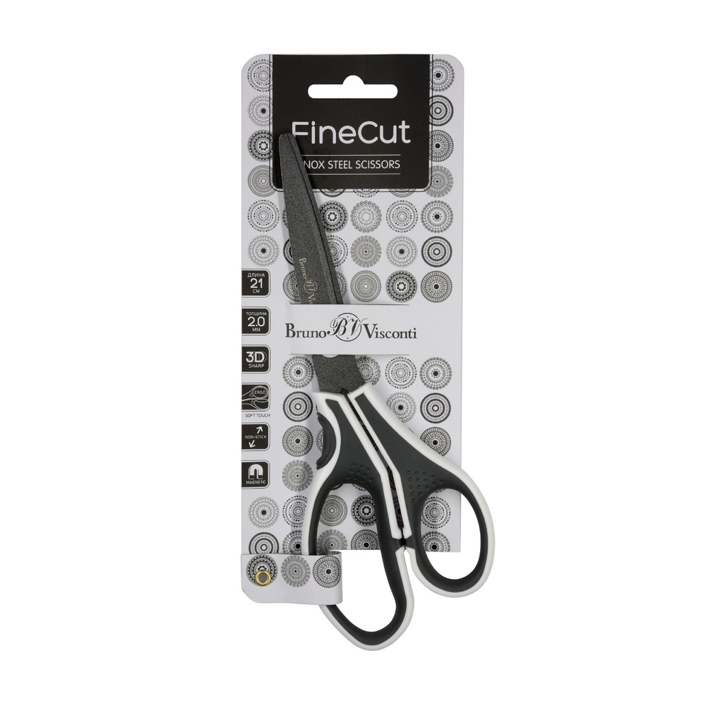 Ножницы BrunoVisconti с тефлоновым покрытием эргономичные ручки, 21 см FineCut  #1