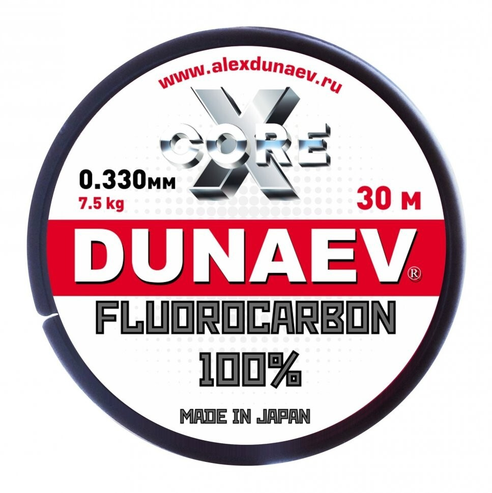 Флюорокарбоновая леска рыболовная Dunaev Fluorocarbon 0.330мм (8,5 кг) 30м  #1