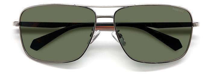 Мужские солнцезащитные очки Polaroid PLD 2119/G/S 6LB UC, цвет: серый, цвет линзы: зеленый, авиаторы, #1