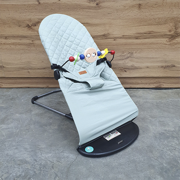 Шезлонг для новорожденных JOYOY, оливковый / Кресло-качалка + дуга с игрушками  #1