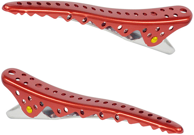 Зажимы для волос парикмахерские Y.S.PARK YS-Shark clip red metal, 2 шт, красные  #1