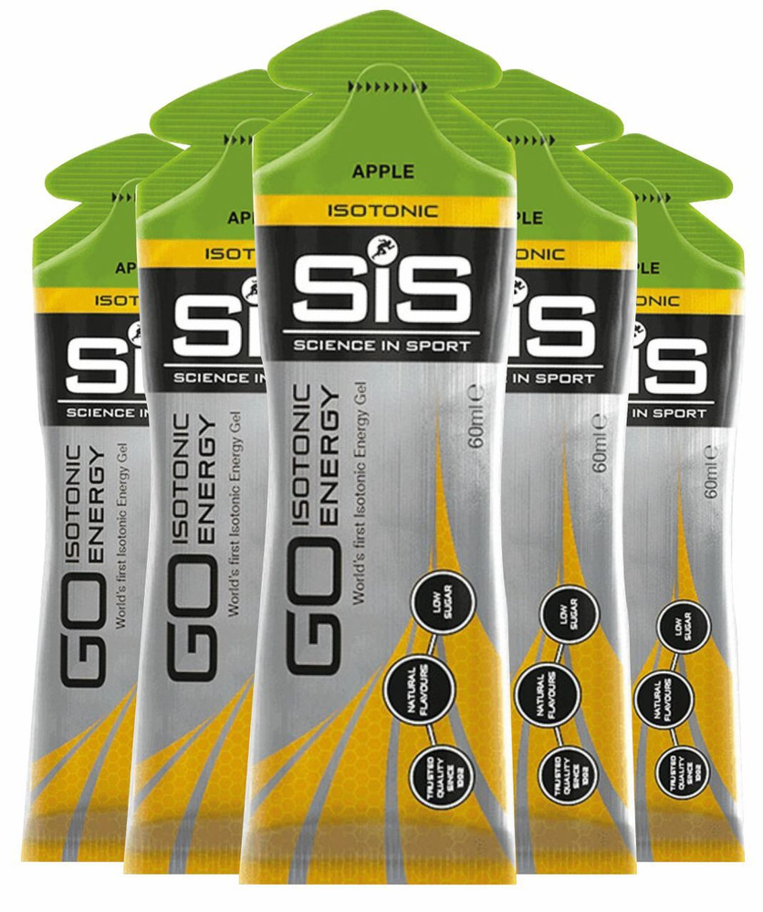 Энергетический гель SCIENCE IN SPORT (SiS) GO Isotonic Energy Gels 5 x 60 мл, Яблоко  #1