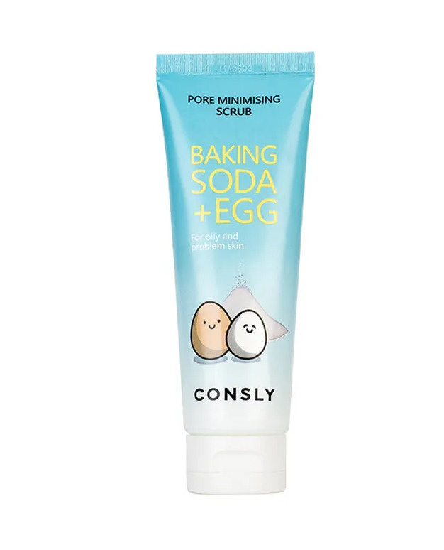 Consly, scrub Скраб для лица с содой и яичным белком baking soda egg pore minimising scrub, 120мл  #1