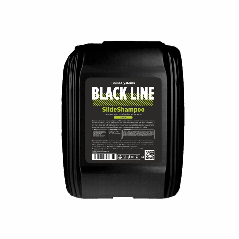 Шампунь для ручной мойки автомобиля Shine Systems BLACK LINE SlideShampoo Apple, 5 л  #1