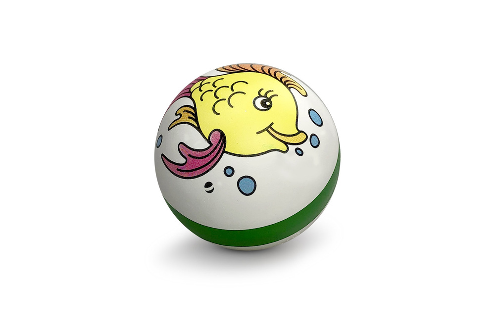 Мячик детский резиновый 7,5 см, "Рыбка" , для малышей (каучуковый, прыгучий, маленький) мяч для улице #1