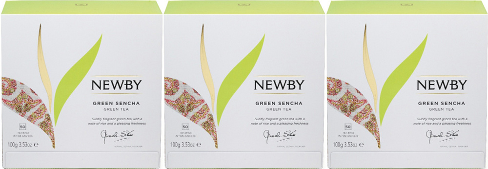 Чай зеленый Newby Green Sencha в пакетиках 2 г х 50 шт в упаковке, комплект: 3 упаковки по 100 г  #1