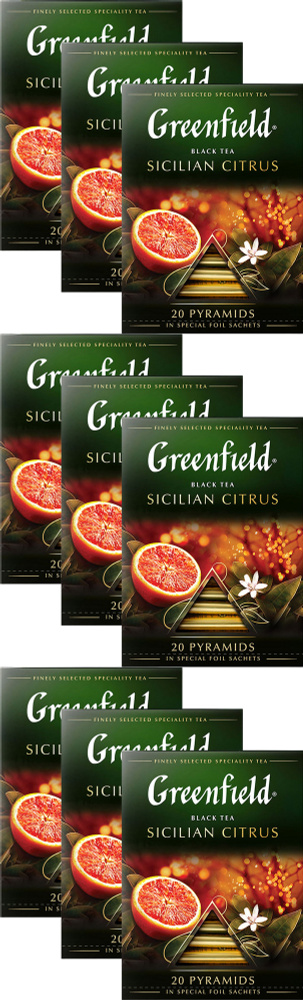 Чай черный Greenfield Sicilian Citrus в пирамидках 1,8 г х 20 шт в упаковке, комплект: 9 упаковок по #1