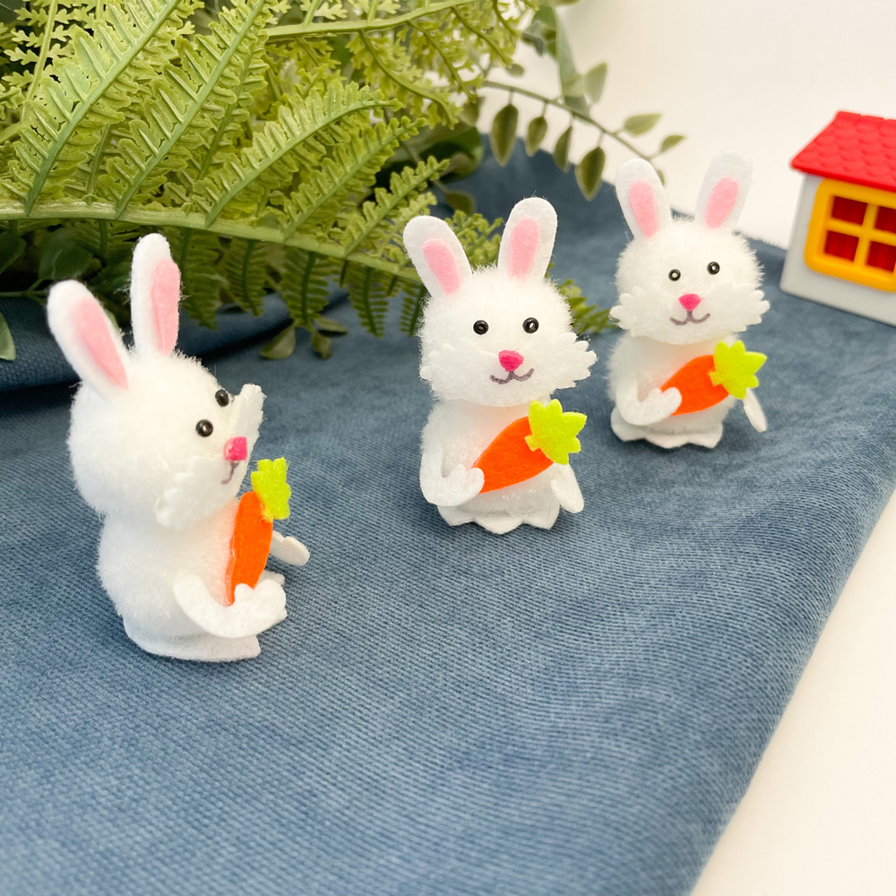 Набор Кролики, 2,5*5,5 см, фигурки пасхальные, декоративные, набор 3 шт.  #1