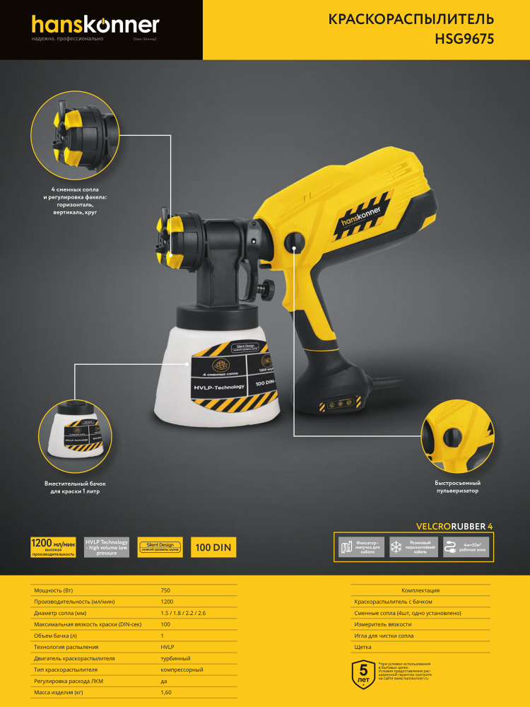 Краскопульт электрический Hanskonner HSG9675 #1