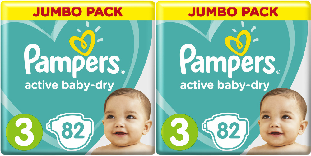 Подгузники Pampers Active Baby-Dry 3 (6-10 кг) 82 шт, комплект: 2 упаковки  #1