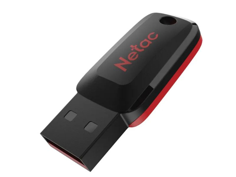 Netac USB-флеш-накопитель NT03U197N-128G-20BK 128 ГБ, черный, красный #1
