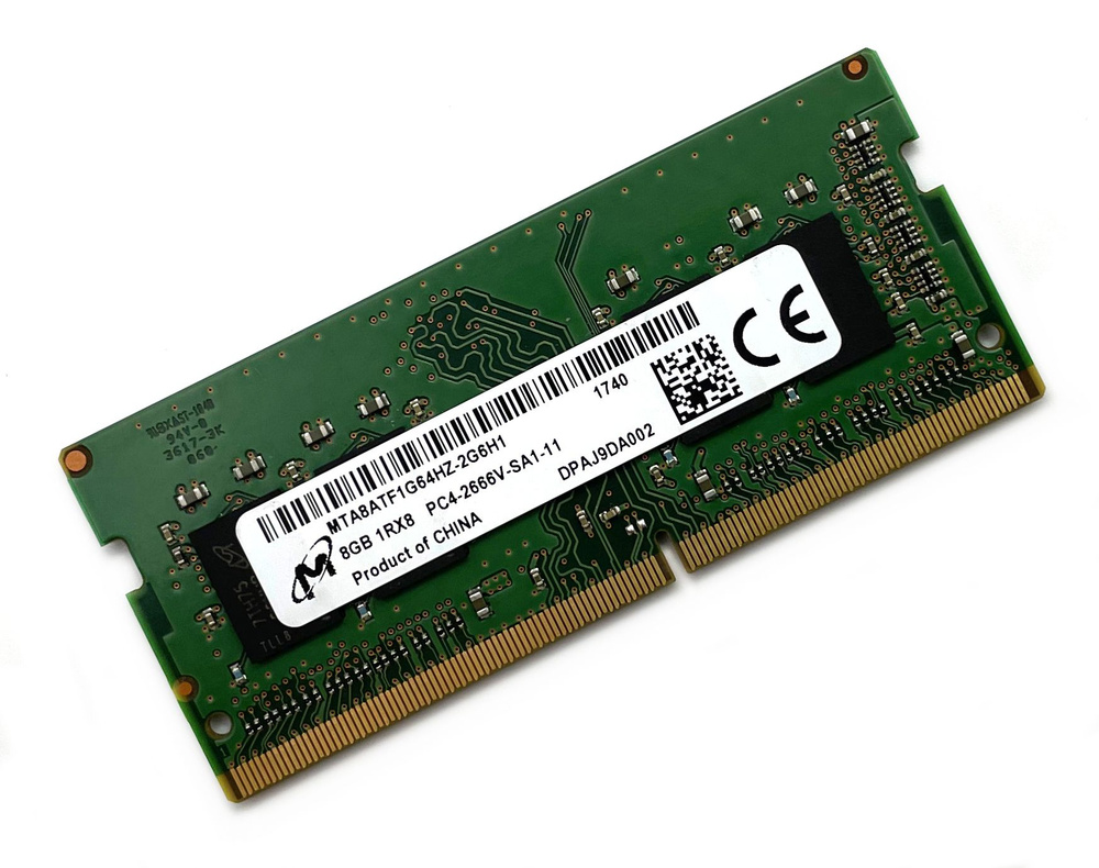 Micron Оперативная память DDR4 8Gb 2666 Mhz PC4-2666V SoDimm MTA8ATF1G64HZ-2G6H1 1x8 ГБ (MTA8ATF1G64HZ-2G6H1) #1