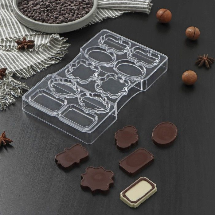 Форма для шоколада и конфет Рамочка , 10 ячеек, 20 12 2,5 см #1