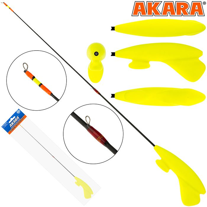 Удочка зимняя Akara Lucky Punch M 405 (1,0-8,0 гр.)RHC-2T-Y 2 х. составной Hi Carbon Yellow  #1