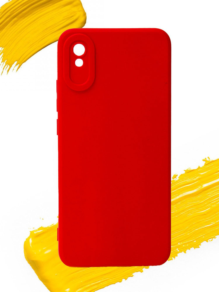 Чехол для Xiaomi Redmi 9A / чехол на редми 9А с защитой камеры красный  #1