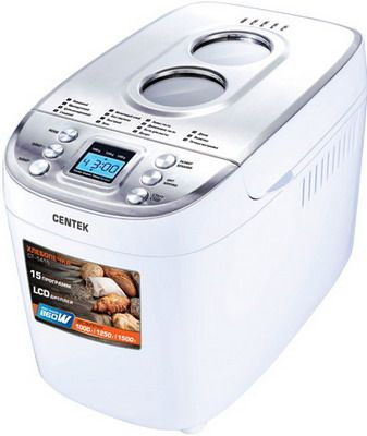 Centek Хлебопечка CT-1415 (бел/сталь) 860 Вт, вес выпечки 1500 г, программ 15  #1